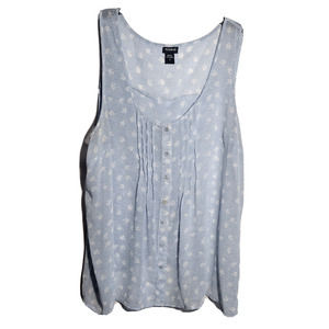 Torrid Women's Size 3 Floral Print Sleeveless Top Open Back Flowy Chiffon